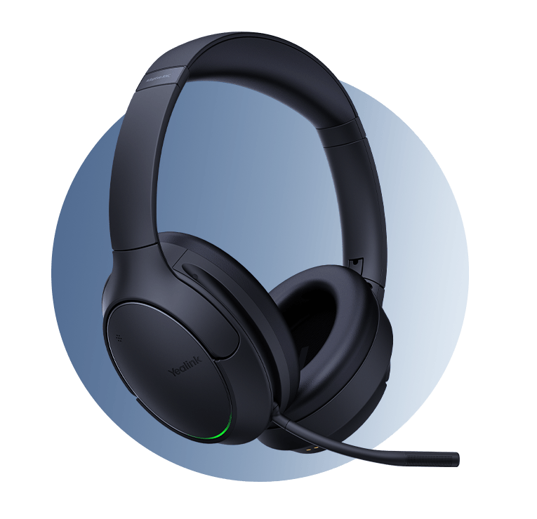 Yealink BH78 over-ear Bluetooth headset with retractable microphone boom